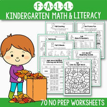 Load image into Gallery viewer, Fall Math and Literacy BUNDLE, Fall Activities For Kindergarten