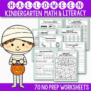 Halloween Math and Literacy BUNDLE, Halloween Activities For Kindergarten