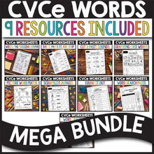 Load image into Gallery viewer, CVCe Words Worksheets BUNDLE