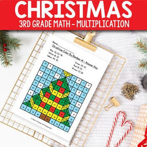 Holiday Winter Multiplication Coloring Worksheets Color Number Spring Math Games