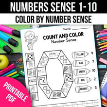 Load image into Gallery viewer, Color by Number Sense Numbers 1-10