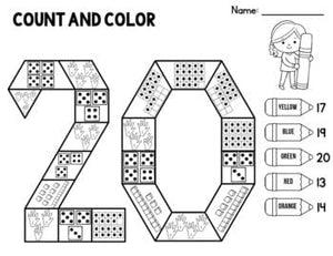 Color by Number Sense Worksheets Teen Numbers