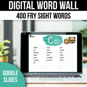 Digital Word Wall Letters Watercolor Classroom Decor Virtual Word Wall