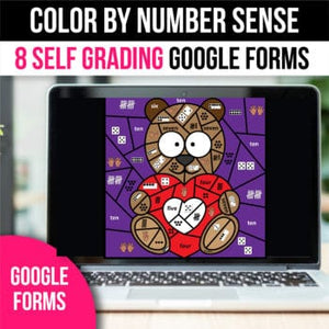 Valentines Day Activities Color by Number for Google Forms