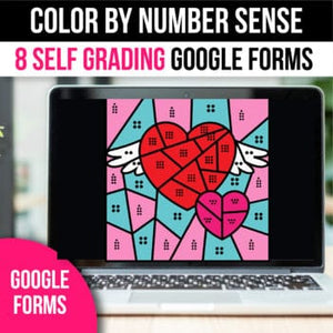 Valentines Day Activities Color by Number for Google Forms