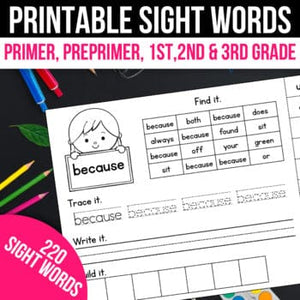 I Can Read Sight Word Fluency Practice for Preschool, Kindergarten, 1st 2nd and 3rd Grade