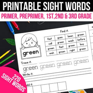 I Can Read Sight Word Fluency Practice for Preschool, Kindergarten, 1st 2nd and 3rd Grade