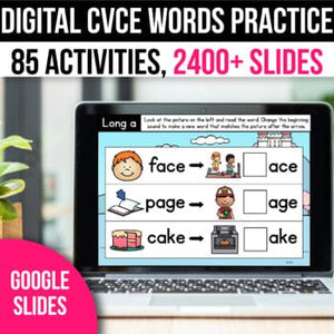 CVCe Words Activities for Google Slides
