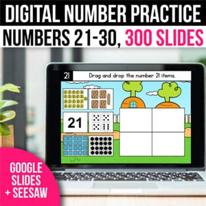 Math Games and Activities for Google Slides 21-30 Winter Math Centers