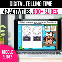 Load image into Gallery viewer, Telling Time Activities for  Google Slides: Telling Time to the Hour and Half Hour 5 Minute