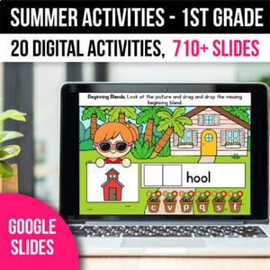 End of the Year Summer Activities 1st Grade for Google Slides