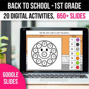 Digital Back to School Activities 1st Grade Math Games for Google Slides Fall