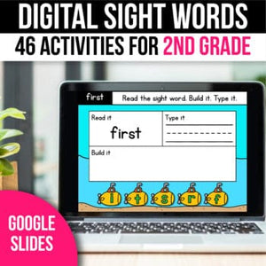 Digital Sight Word Practice Google Slides for 2nd Grade