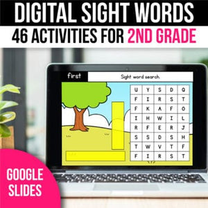 Digital Sight Word Practice Google Slides for 2nd Grade