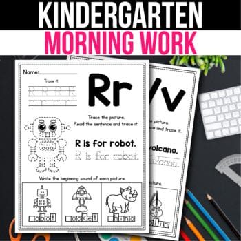 Kindergarten Morning Work September 1st Grade MW2