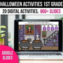 Load image into Gallery viewer, Digital Halloween Activities 1st Grade Math Games for Google Slides Fall