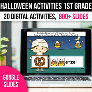 Digital Halloween Activities 1st Grade Math Games for Google Slides Fall
