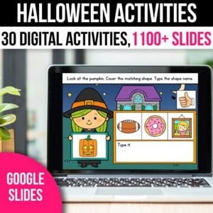 Digital Halloween Activities Kindergarten Math Games for Google Slides