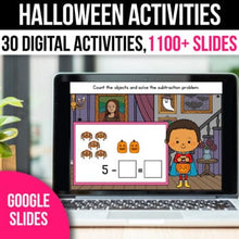 Load image into Gallery viewer, Digital Halloween Activities Kindergarten Math Games for Google Slides