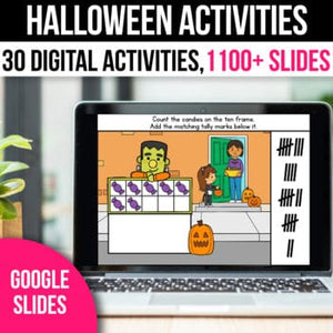 Digital Halloween Activities Kindergarten Math Games for Google Slides