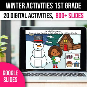 Digital Winter Activities 1st Grade Math Games for Google Slides