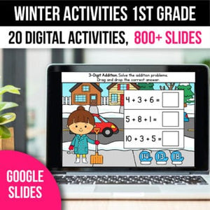 Digital Winter Activities 1st Grade Math Games for Google Slides