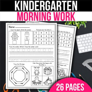 Kindergarten Morning Work September 1st Grade MW7