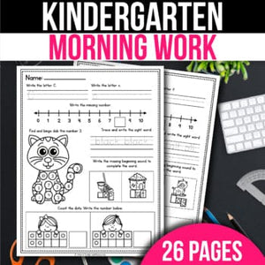 Kindergarten Morning Work September 1st Grade MW8