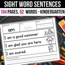 Load image into Gallery viewer, I can read Sight Word Fluency Practice for Kindergarten Worksheets