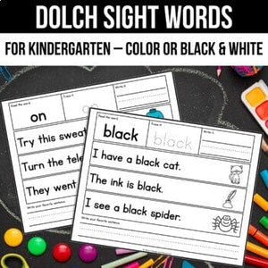 I can read Sight Word Fluency Practice for Kindergarten Worksheets