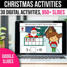 Load image into Gallery viewer, Digital Christmas Activities Kindergarten - Math and Literacy Games for Google Slides
